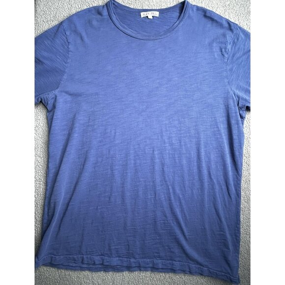 Alex Mill Shirt Womens Large Blue Slub Cotton Crewneck Short Sleeve Casual Tee - Picture 1 of 8